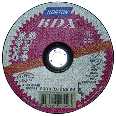 Disque à tronçonner métaux NORTON 230X3.2X22.2