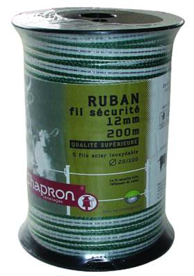 RUBAN 12MM FIL SECURITE 5 FILS INOX 200M