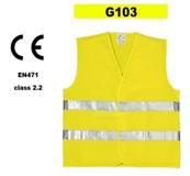 Gilet de sécurité jaune réfléchissant G103