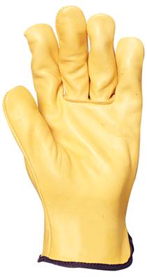 GANTS CUIR FLEUR DE VACHETTE JAUNE T.10