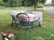 HOUSSE DE JARDIN PLASTIQUE TABLE RONDE + CHAISES