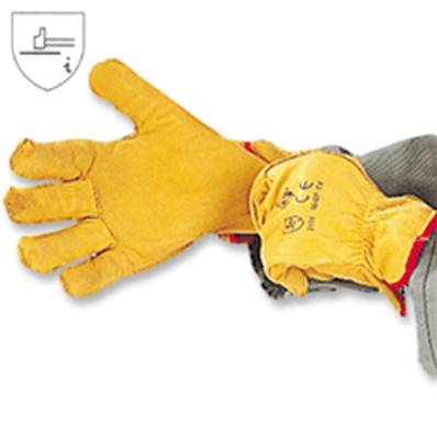 GANTS CUIR FLEUR DE VACHETTE JAUNE T.11