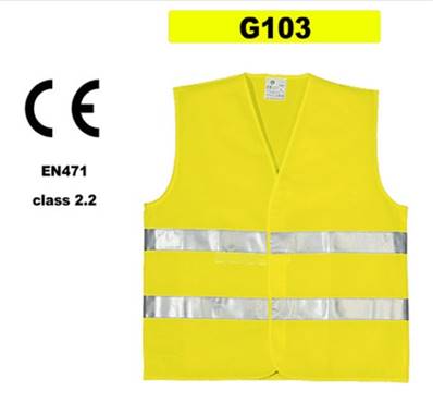 Gilet de sécurité jaune réfléchissant G103