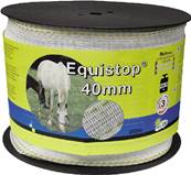 RUBAN EQUISTOP NYLON-INOX BLANC/JAUNE 40MMX200M