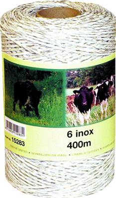 BOBINE FIL-INOX 6 CONDUCTEURS BLANC 400M Farmer W6 W